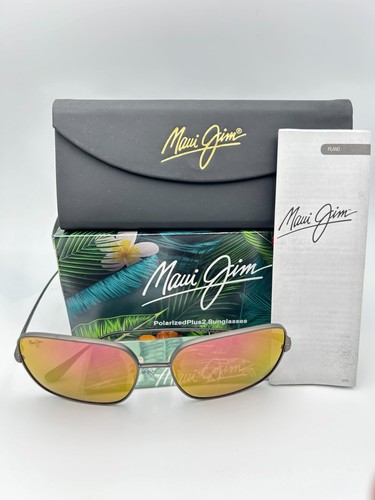 MAUI JIM Polarized Sunglasses MJ546N 14 Triton Slate Grey Maui Sunrise Titanium