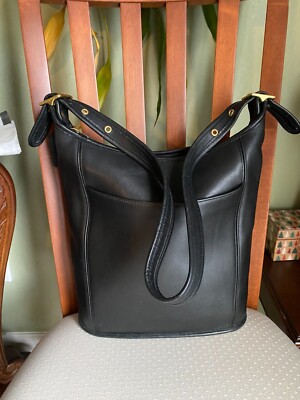 Coach Vintage Slim Duffle Sac Bag - Black -Costa Rica Leather