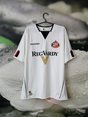 Maillot Extérieur Sunderland 2004-2005 – Diadora – Taille L – Blanc – Foot Angleterre