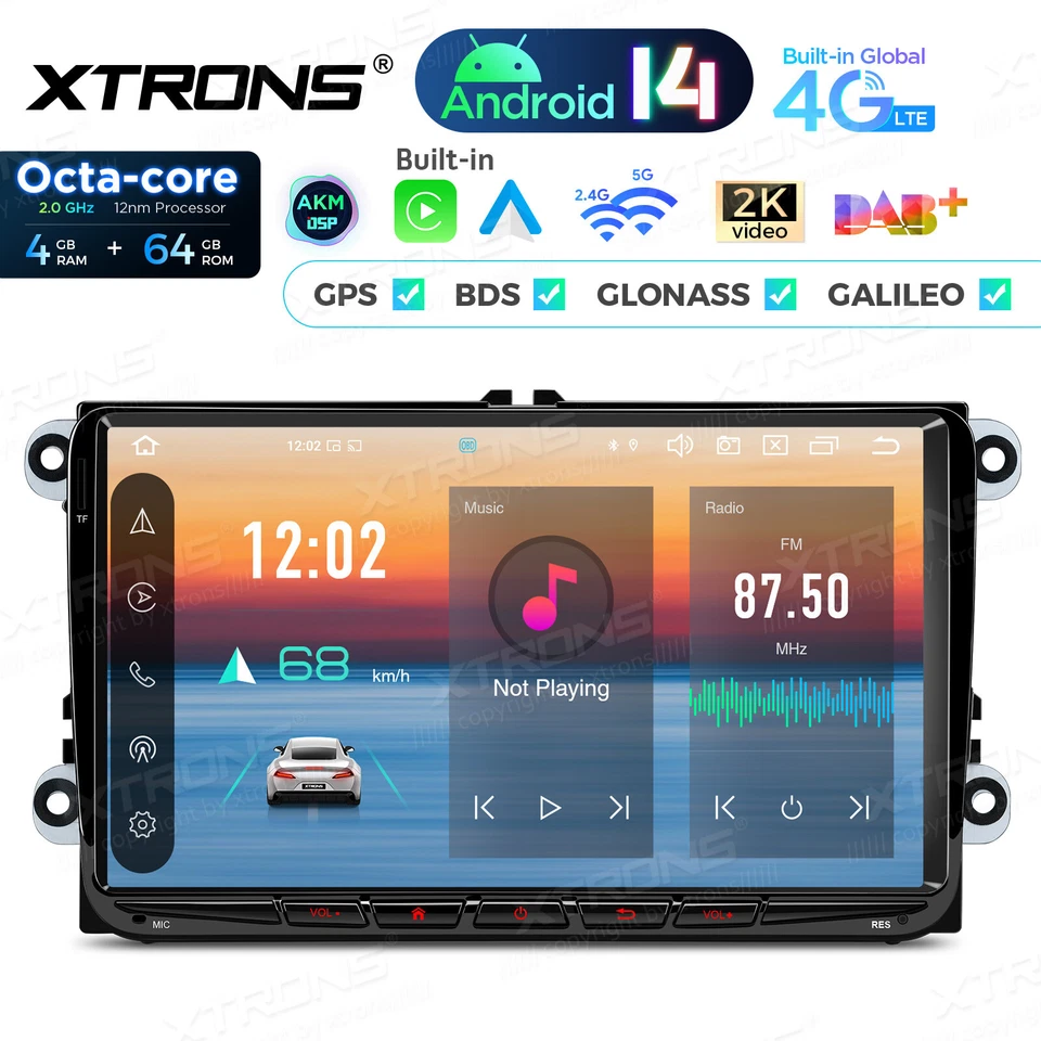 9” Mit DAB Autoradio Android 14 4G+64G GPS 4G LTE Für VW GOLF 5 6 EOS Polo Jetta - Bild 4 von 4