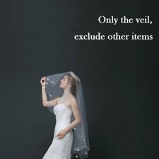 White Bridal Wedding Flower Veil Beaded Short Veils Accessories Headwear
