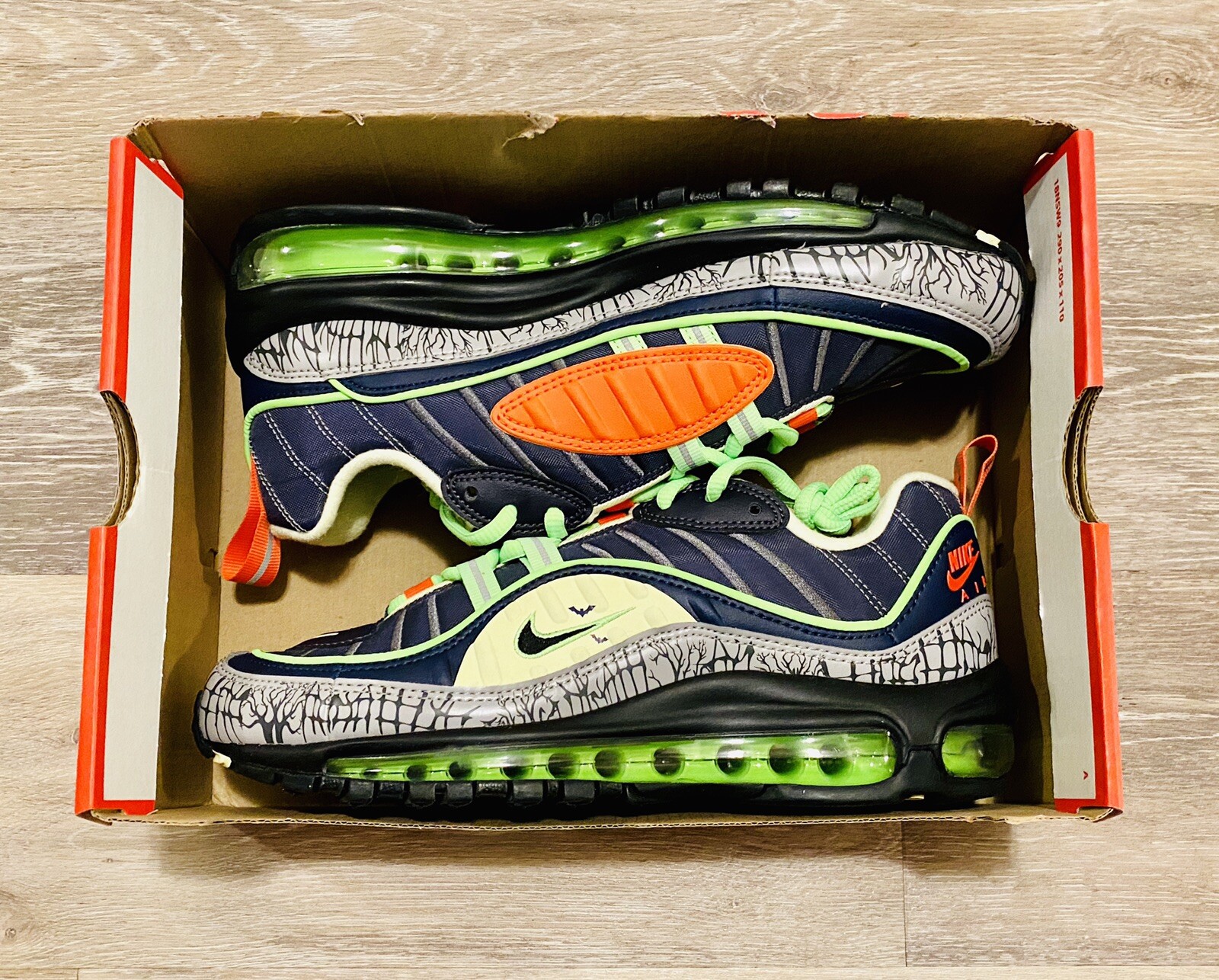 Nike Air Max 98 Halloween Youth GS Gridiron Black Ct1171-001 Size 5y for  sale online | eBay