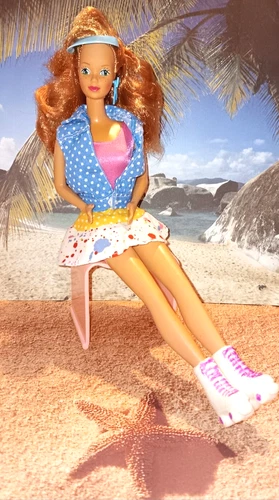 Rare Vintage 1987 California Dream Midge Barbie Doll #4442 Orig Outfit, Skates