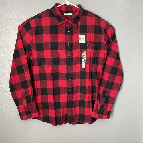 Sonoma Flannel Shirt Mens Size 2XL XXL Red Plaid Long Sleeve Button Up Fall - 第 1/12 張圖片