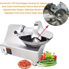 Commercial 110V Food Chopper Processor 8L Capacity Bowl Meat Cutter Machine