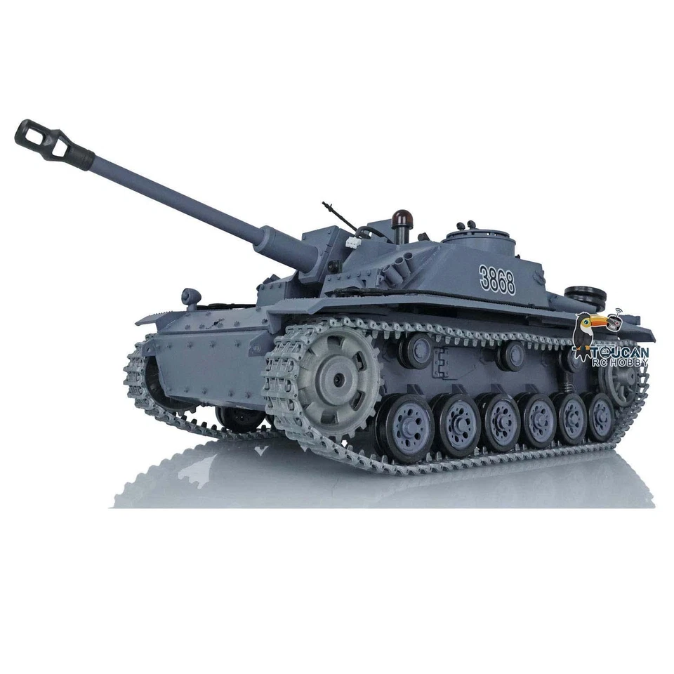 Henglong 1/16 7.0 Upgraded FPV IR BB Stug III RTR RC Tank 3868 Metal Tracks - Image 4 of 4