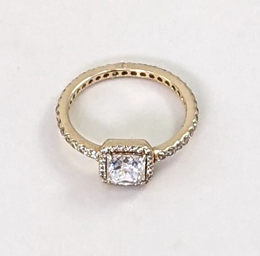 PANDORA 14K Yellow Gold Timeless Elegance Ring with CZs Retail