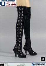 1/6 Over Knee Boots Black Widow For 12" PHICEN Hot Toys TBLeague Female Figure