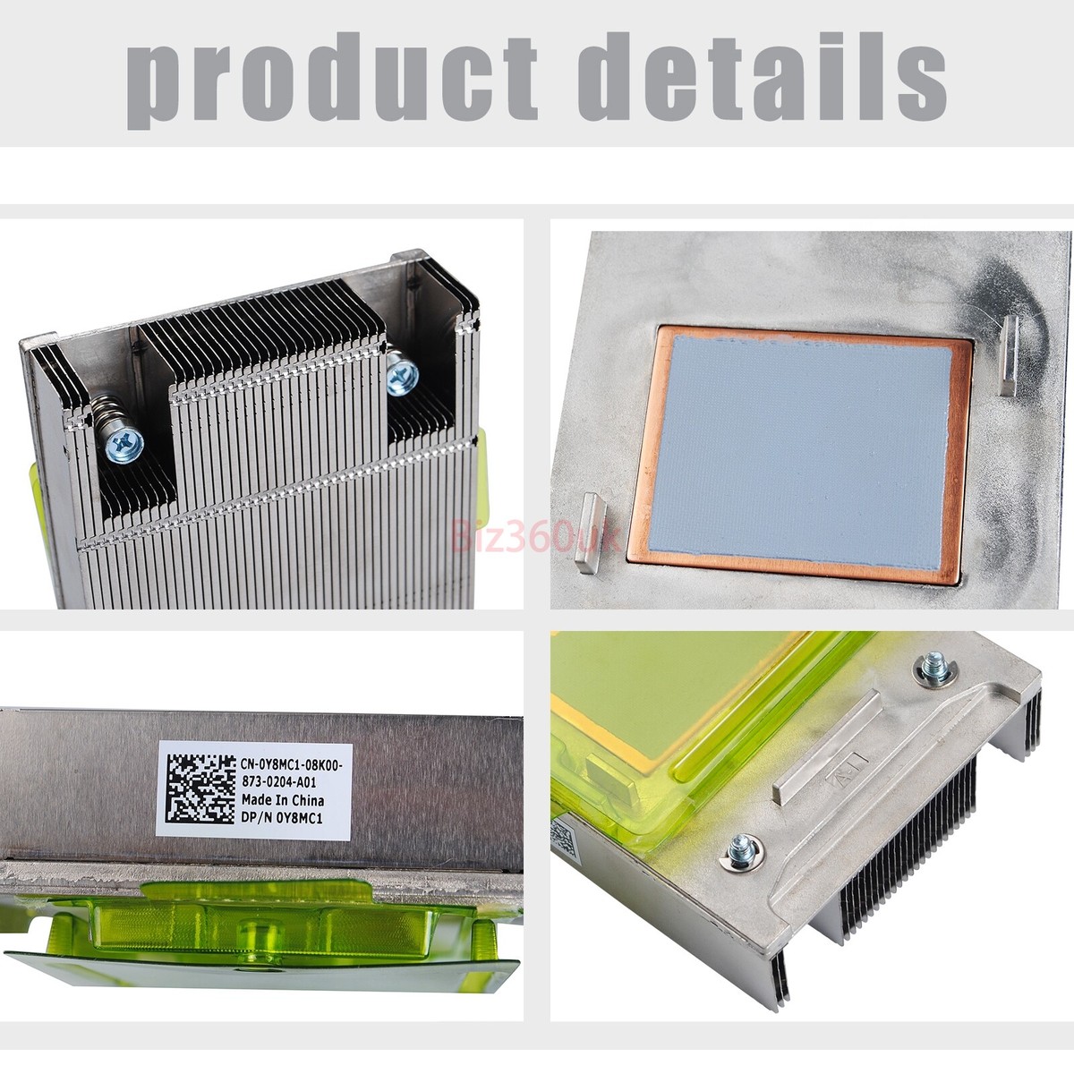 Dissipatore CPU Dell Y8MC1 160W Per Server PowerEdge R630 - Nuovo - Foto 2