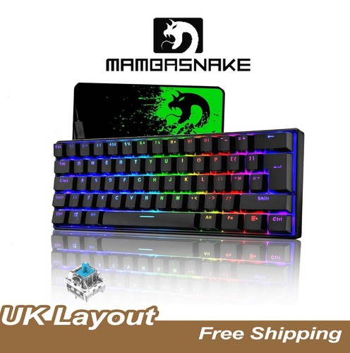 60% Wired Mechanical Gaming Keyboard 61 Keys Keypads RGB Type-C For ChristmasDay - Picture 16 of 20
