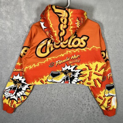 A1 Forever 21 x Cheetos Cropped Hoodie Sweatshirt Womens Medium Flamin Hot eBay