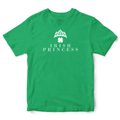 St Patricks Day Mädchen T-Shirt Irish Princess Shirt Girl Paddys Diadem Dress Up...