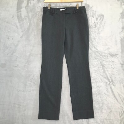 White House Black Market Slim Leg Pant Womens 2R Gray Double Stitch Seam  Stretch