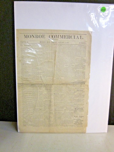 Monroe Commercial Newspaper Monroe Michigan Jan 3 1879 Published Fridays - 第 1/7 張圖片