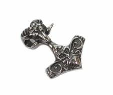 Edelstahl Thor Hammer Wikinger Mjölnir Anhänger Silber Schwarz Thors Königskette