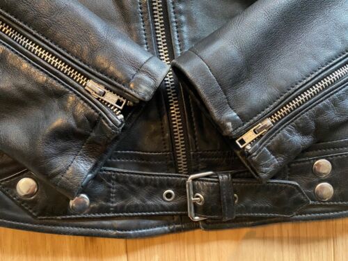 BLK DNM Johan Lindeberg Ssense Womens Leather Jacket 1 - Black - Sz S - Picture 3 of 9