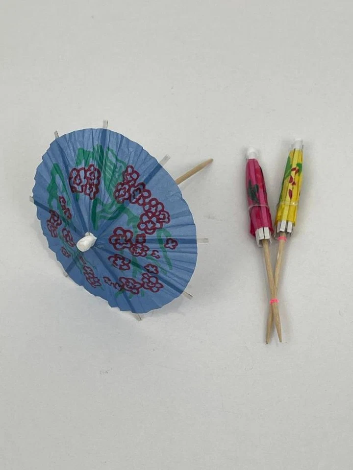 Umbrella Cake Fruits Toothpick Cocktail Sticks Toothpicks Hawaiian Luau Party - image 3 of 4