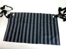 CHEF UNIFORMS STRIPED WAIST APRON WITH GROMMETS GREY/BLACK NEW OSFA NEW