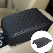 Black Leather Armrest Box Trim Cover For Nissan Pathfinder 2013-2018