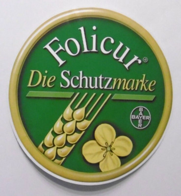Werbe-Aufkleber Folicur Bayer Agrar Fungizid Spritzmittel Getreide Ackerbau 80er