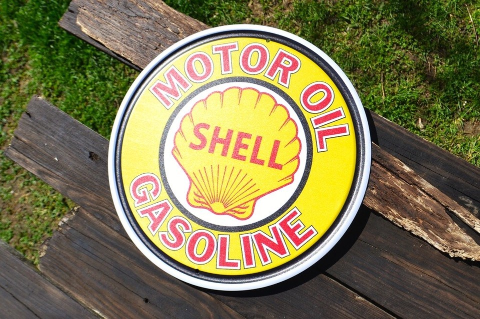 Shell Motor Oil & Gasoline Tin Metal Sign - Shell Oil Company - Gas | eBay