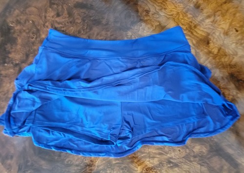XL Blue mesh Layered Ruffle Swim Skirt Swimsuit Bottom with shorts - Picture 3 of 4