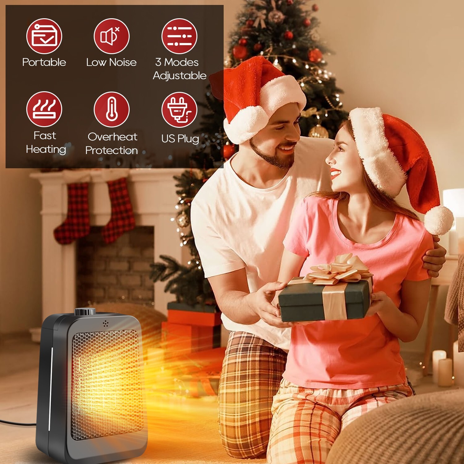 Ultra-Cozy & Gentle 1500W Portable Heater, Mini Design for Fast, Silent Warming