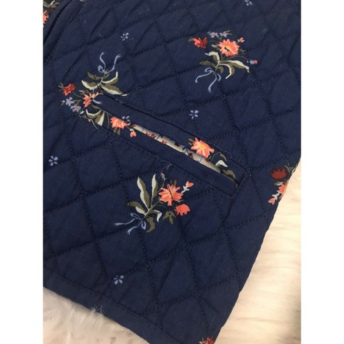Disney Girls Quilted Blue Floral Print Jacket Large 10-12 Full Zip - Picture 4 of 6