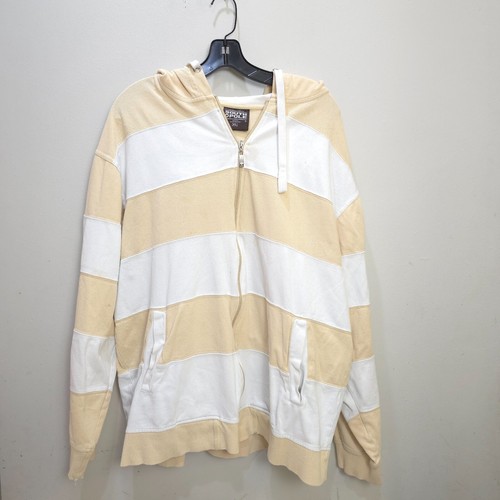 Southpole Y2K Full Zip Up Hoodie Sweatshirt Mens XLarge Adult Skate White Brown - Picture 2 of 17
