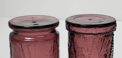 2 Vintage Wheaton Purple Amethyst Glasses Juice Tumbler Drummer Soldier Eagle - Picture 6 of 10