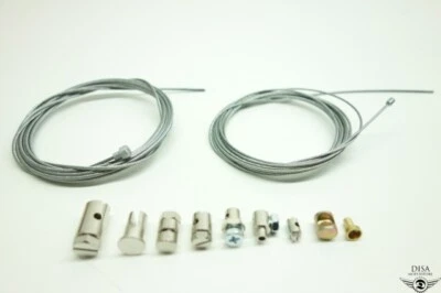 Gaszug + Kupplungszug + Nippel Reparatur Set für Piaggio Vespa PK 50 APE 50 - Bild 1 von 2