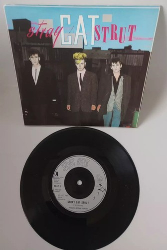 ❤️ STRAY CATS = STRAY CAT STRUT / DRINK THAT BOTTLE DOWN ❤️ Vinyl 7" Single  VG+