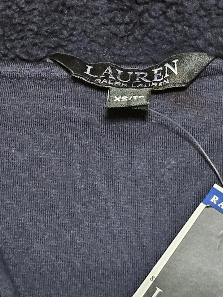 NUEVO CON ETIQUETAS Lauren Ralph Lauren Mujer’s Azul Marino Polar 1/2 Cremallera Pullover Sudadera Foto 4 de 4