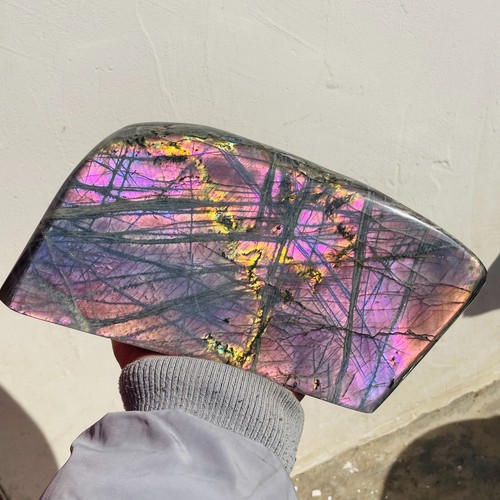 10.08lb Large Natural Purple Labradorite Quartz Crystal Display Specimen Healing - Picture 4 of 9