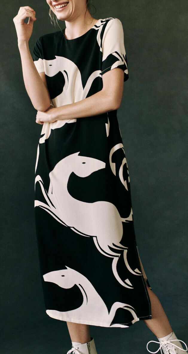 NWT Anthropologie COREY LYNN CALTER Caballos Horse Midi Dress Size XS | eBay