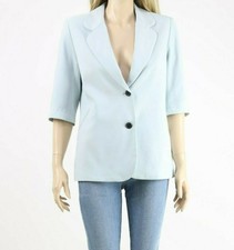 Gianni Feraud Ice Blue Single Breasted Casual 3/4 Sleeve Work Blazer Uk 12 40
