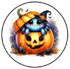 HALLOWEEN SPIDERN IN PUMPKIN ENVELOPE SEALS LABELS STICKERS PARTY FAVORS