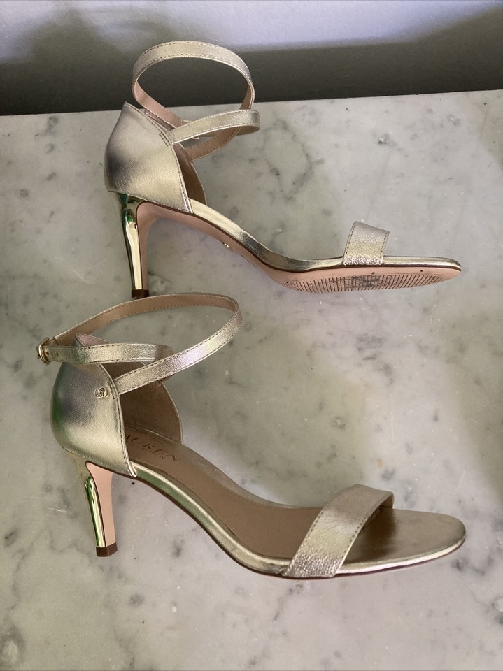 Ralph Lauren Gold Pumps Size 5.5 eBay