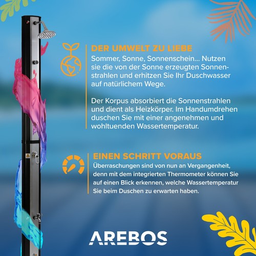 AREBOS 35 L Solardusche Gartendusche Pooldusche Außendusche Campingdusche - Bild 30 von 37