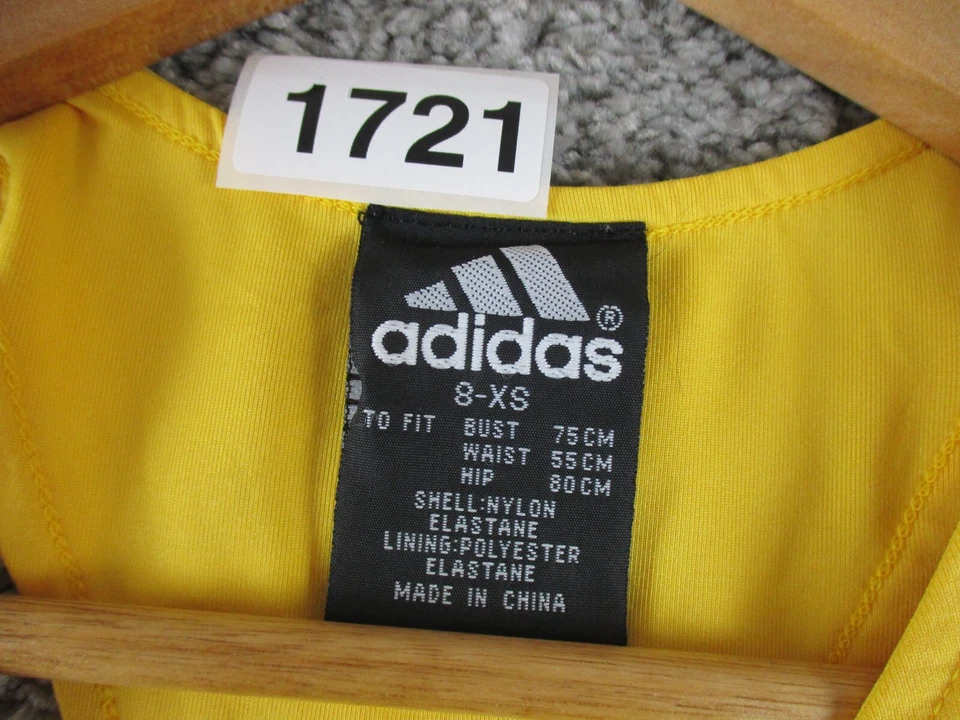 Adidas Sports Bra/Top 8-XS Yoga/Athleisure/Gym/Run Yellow Pull-Over Stretch - Image 3 of 4