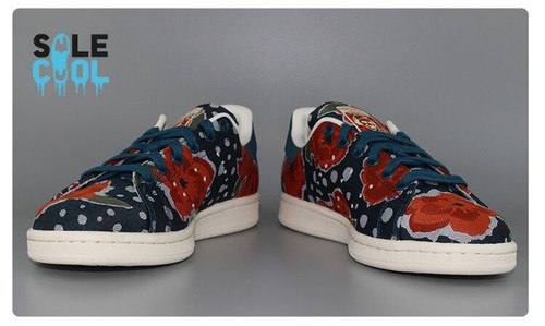 Adidas Stan Smith Zapatillas Florales Azul Rojo Zapatos para Mujer S32255 - Imagen 8 de 11