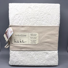 3pc Nicole Miller Artelier Ivory Queen Duvet Cover Sham Set Matelasse Cotton