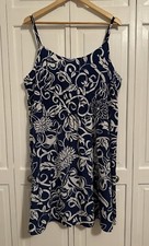 Lane Bryant 18 20 Blue White Floral Lightweight Dress NEW NWT Adjustable Straps