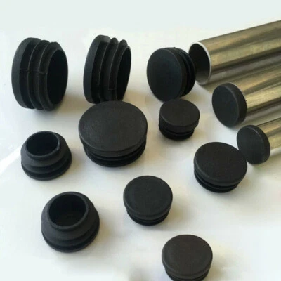 12 ~ 76mm Round Plug Tube Plastic Black Hole End Cap Tube Plug Protective Sleeve