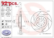 X2 PCS REAR BRAKE DISC ROTOS X2 PCS SET 09.8781.21 BREMBO I