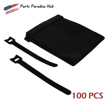 100PC Reusable Cable Straps Black Wire Cord Hook Loop Ties Fastening Organizer