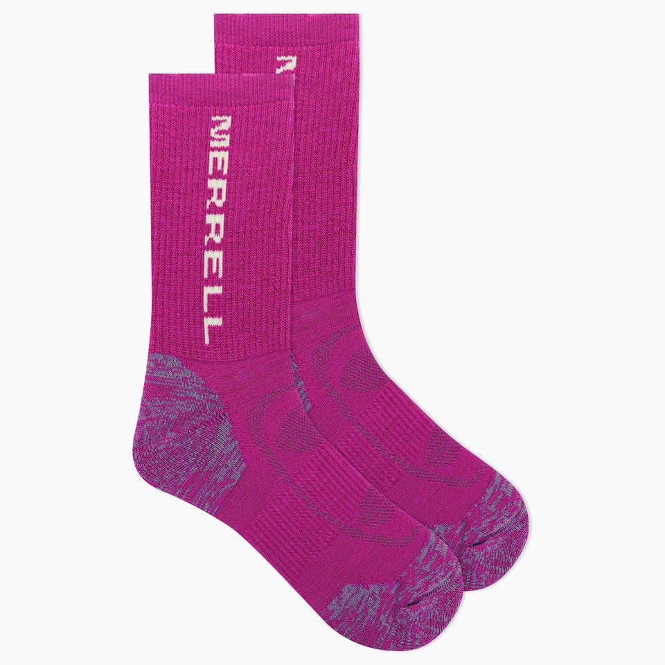 Paquete de 1 par de calcetines Merrell de lana merino para hombre y mujer rosa 5-9,5... Foto 2 de 2