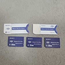 OEM Sony Lot Memory Stick Duo 128MB 32MB + 2 MSAC-M2 Adapters - Made in Japan