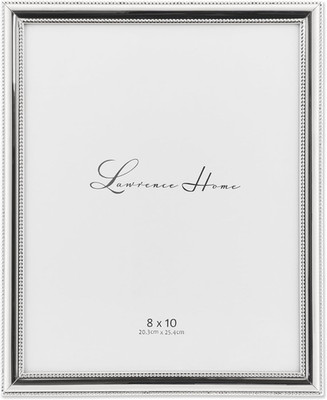 Lawrence Frames 8x10 Silver Plate Metal Picture Frame Beaded Design