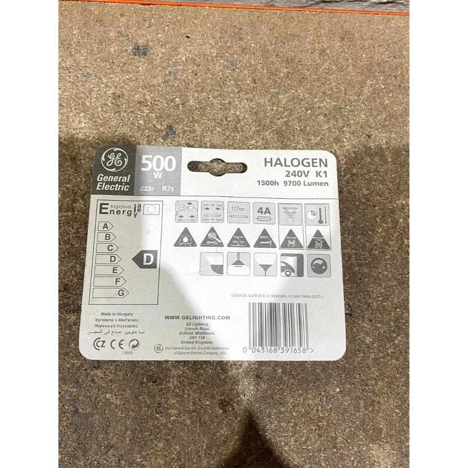 General Electric R7S Linear Halogen Bulbs 500W 9700 Lumen Double Ended Pack of 3 - Image 4 of 4